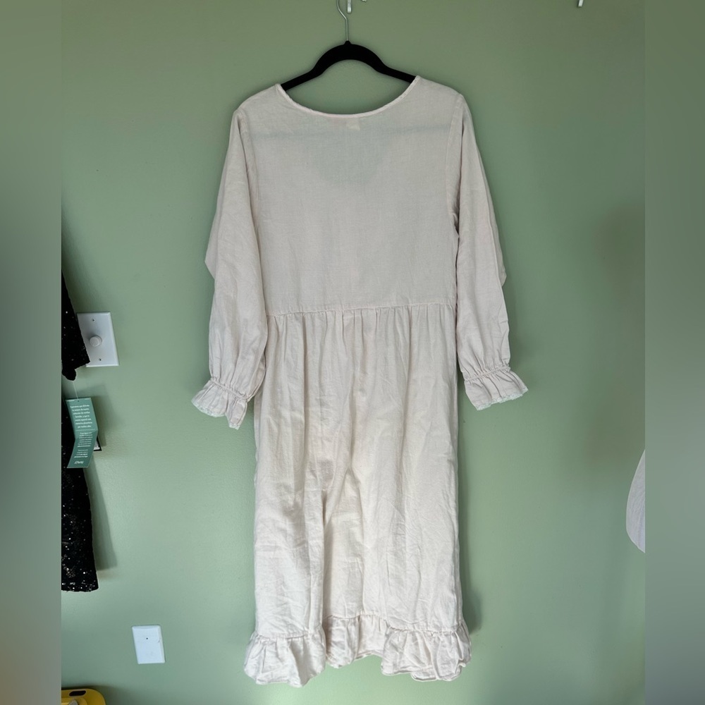 Vtg 70's Victoria's Secret Gold Crown Label Cotton Nightgown Cottagecore Sz L‌‌ - Picture 6 of 12